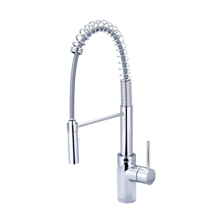 Single Handle Spring Pull-Down Kitchen Faucet, Compression Hose, Chrm, Number Of Holes: 1 Hole